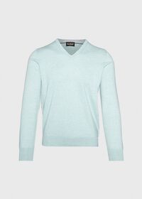 Paul Stuart Cotton and Cashmere V-neck Sweater, thumbnail 1