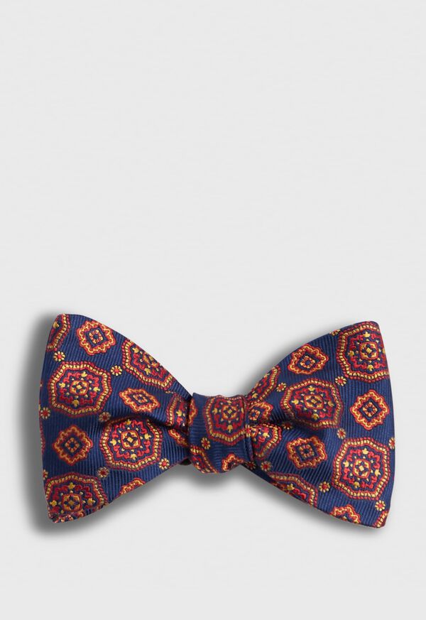 Paul Stuart Woven Silk Large Medallion Bow Tie, image 1