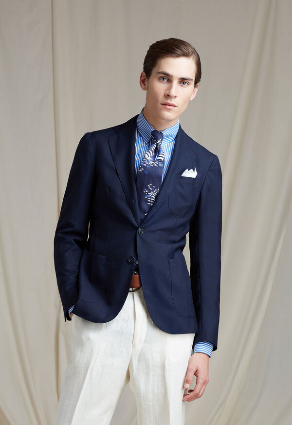 Paul Stuart Solid Navy Tropical Blazer, image 2