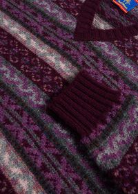 Paul Stuart Shetland Wool Fair Isle V-Neck Sweater, thumbnail 3