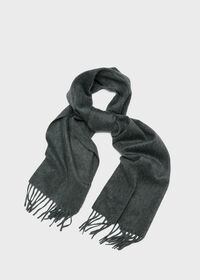 Paul Stuart Cashmere Solid Color Scarf with Embroidered Logo, thumbnail 5