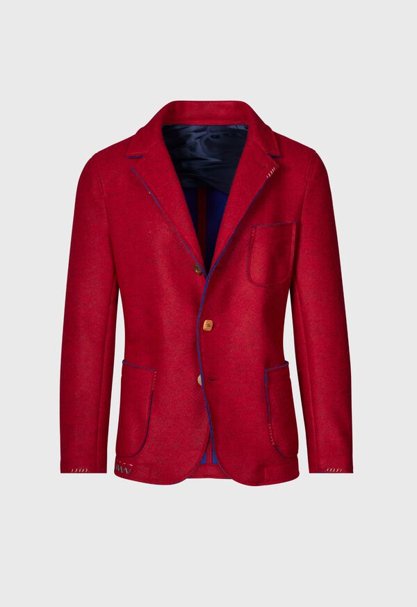 Paul Stuart Wool Knit Raw Edge Jacket