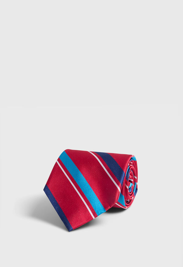 Paul Stuart Woven Silk Multi-Color Stripe Tie, image 1