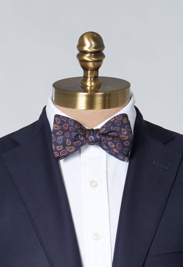 Paul Stuart Silk Tossed Pine Print Bow Tie, image 2