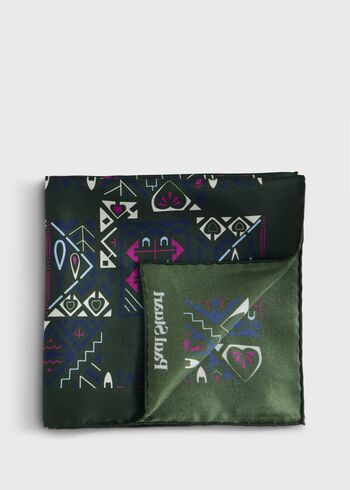 Paul Stuart Abstract Print Pocket Square