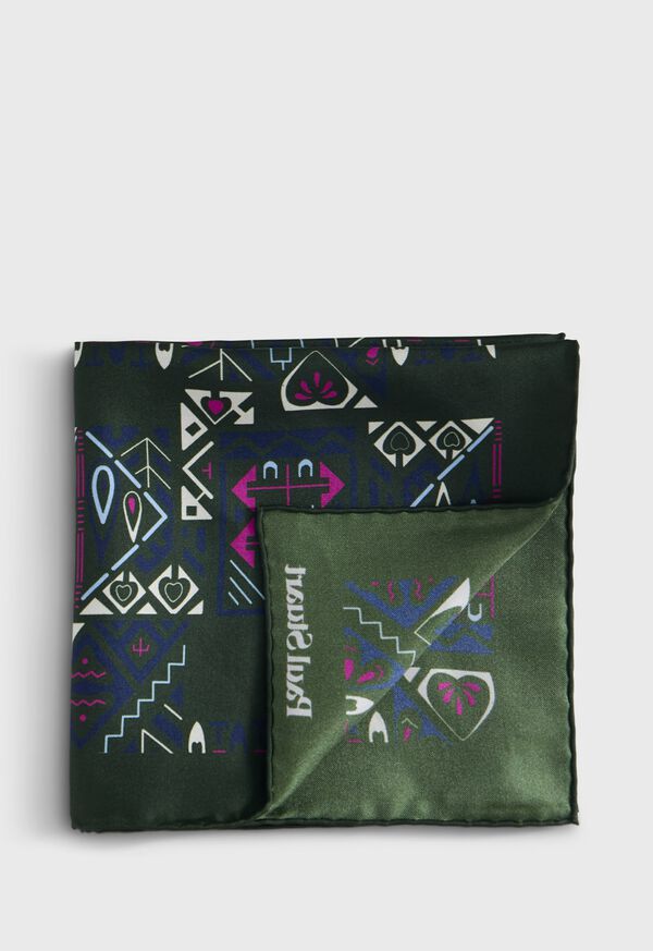Paul Stuart Abstract Print Pocket Square, image 1