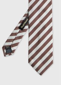 Paul Stuart Woven Silk & Cotton Bar Stripe Tie, thumbnail 1