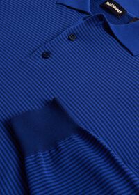 Paul Stuart Cotton Stripe Long Sleeve Polo, thumbnail 2