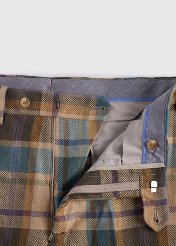 Paul Stuart Linen Plaid Dress Trouser