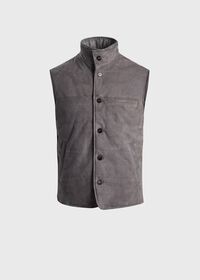 Paul Stuart Suede Vest with Flannel Lining, thumbnail 1