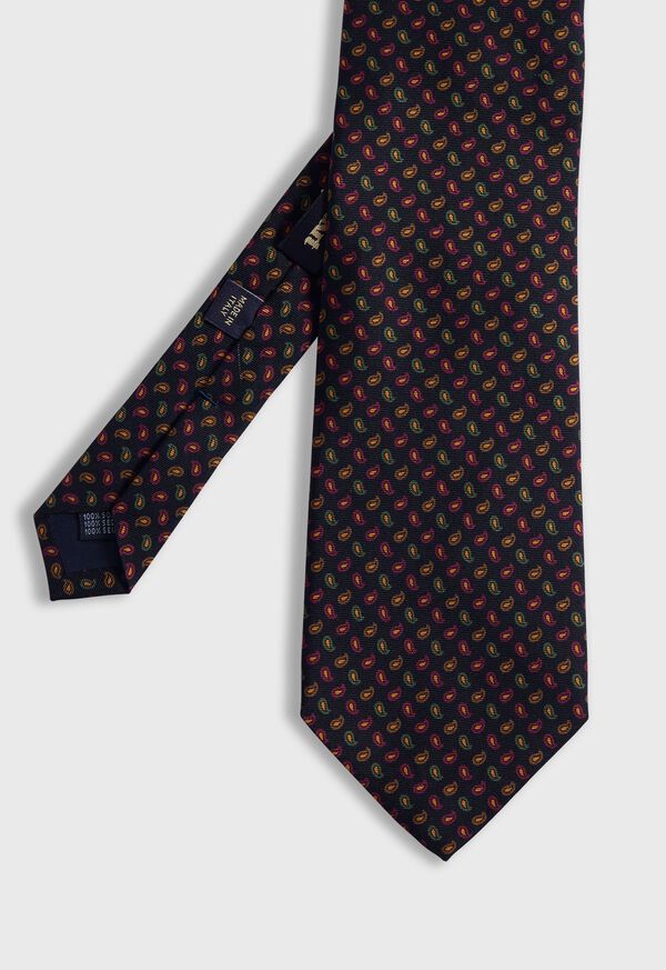 Paul Stuart Printed Silk Madder Tossed Pine Tie, image 1