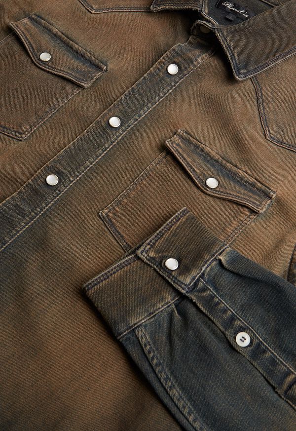 Paul Stuart Overdyed Blue Denim Shirt, image 2