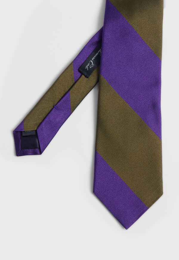Paul Stuart Two-Tone Woven Silk Striped Tie, image 1