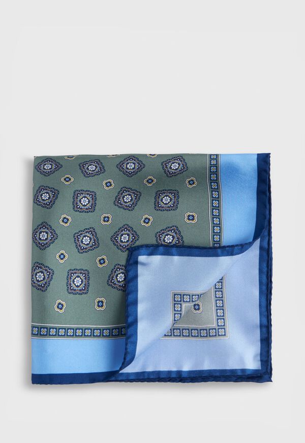 Paul Stuart Silk Tossed Medallion Pocket Square, image 1