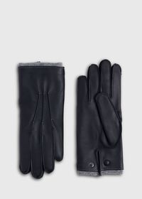Paul Stuart Leather Glove with Contrast Cashmere Inset, thumbnail 1