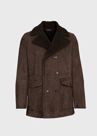 Paul Stuart Double Breasted Shearling Jacket, thumbnail 1