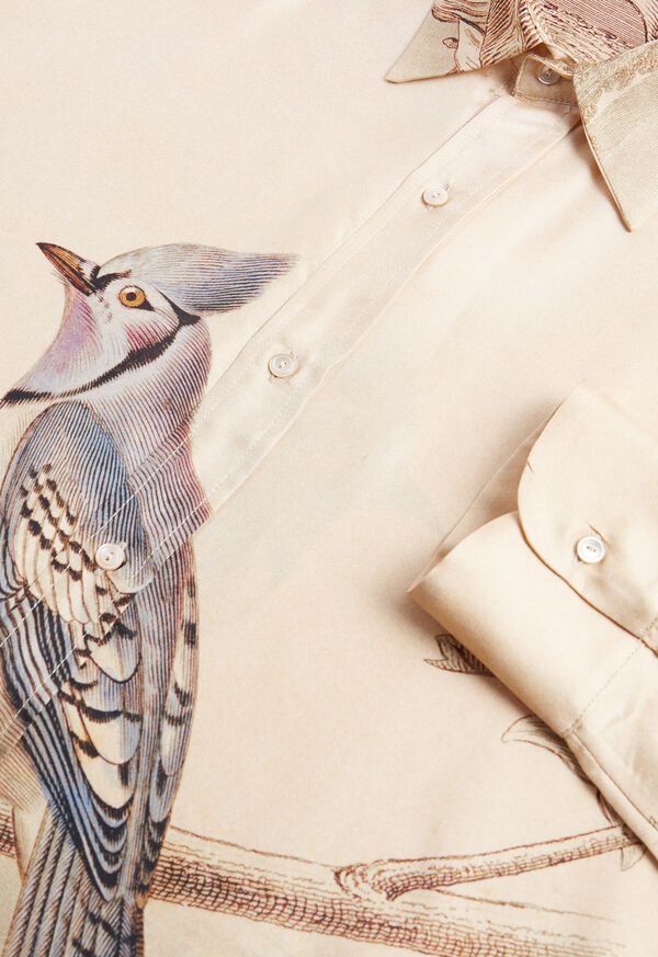 Paul Stuart Silk Bird Print Shirt, image 2