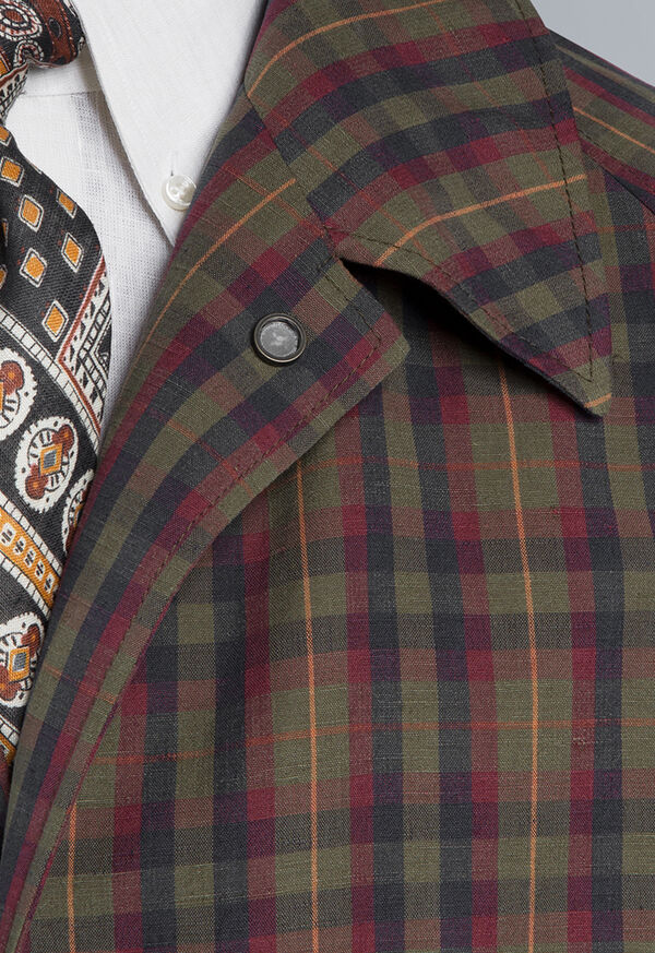 Paul Stuart Plaid Trench Coat, image 2