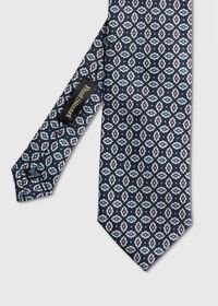 Paul Stuart Printed Silk Jacquard Diamond Tie, thumbnail 1