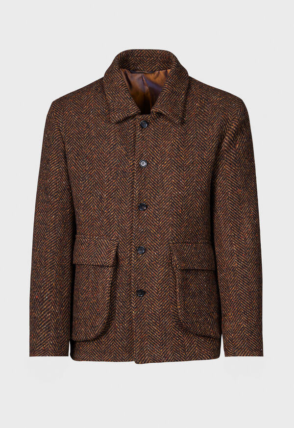 Paul Stuart Brown Tweed Chore Coat, image 1