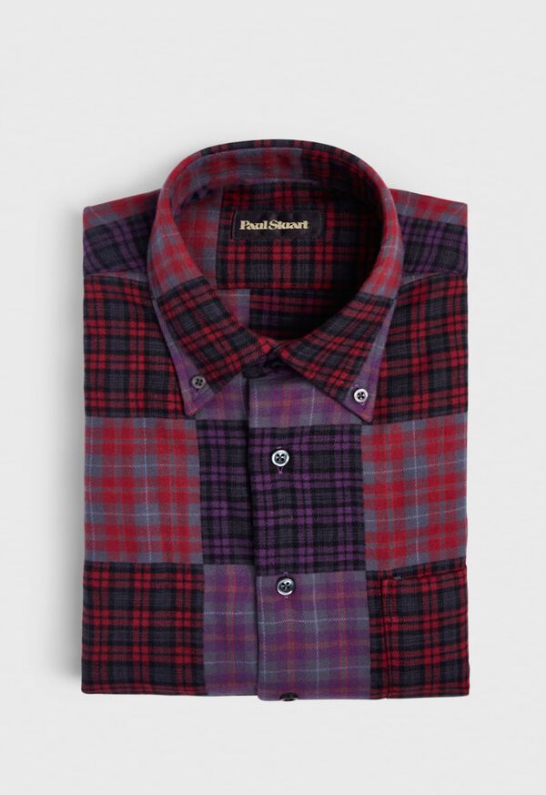 Paul Stuart Patchwork Brushed Flannel Sport Shirt, image 1