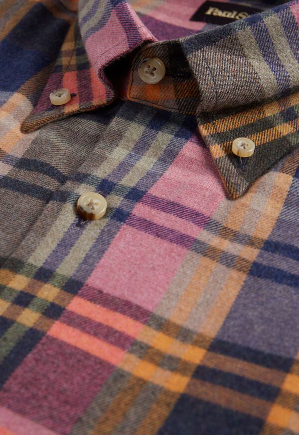 Paul Stuart Exaggerated Plaid Flannel Sport Shirt, image 3