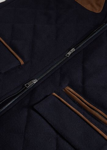 Paul Stuart Quilted Vest with Suede Detail