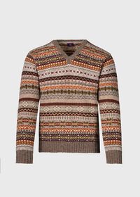 Paul Stuart Shetland Wool Fair Isle Sweater, thumbnail 1