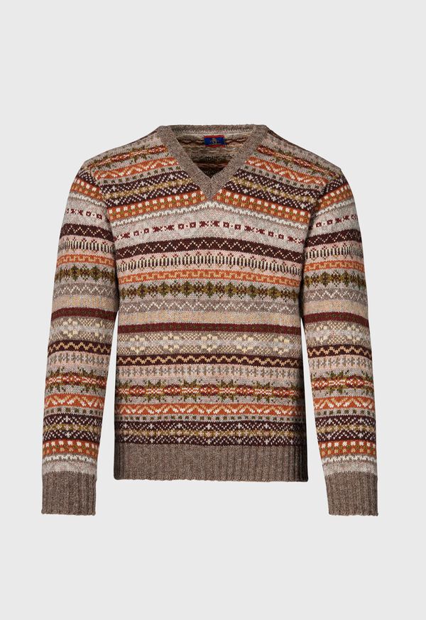 Paul Stuart Shetland Wool Fair Isle Sweater, image 1