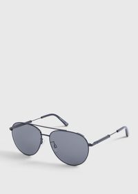 Paul Stuart Shiny Black Sunglasses With Smoke Lens, thumbnail 2