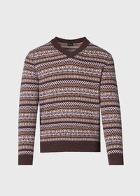 Paul Stuart Wool & Cashmere Fair Isle V-Neck Sweater, thumbnail 1