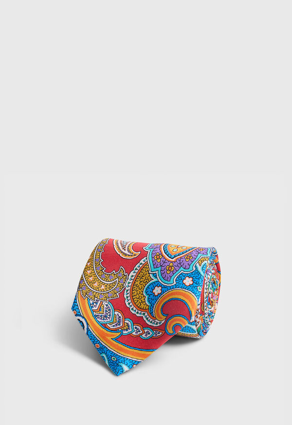 Paul Stuart Printed Silk Allover Paisley Tie, image 1