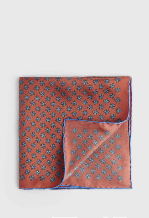 Paul Stuart Printed Silk Tossed Geometric Pocket Square, image 1