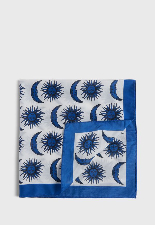 Paul Stuart Cotton & Silk Printed Sun & Moon Bandana, image 1