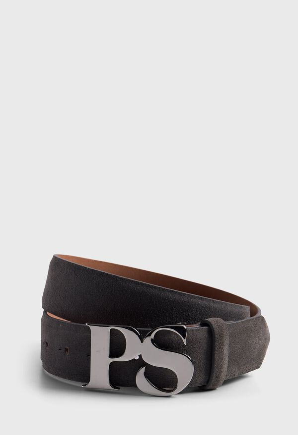 Paul Stuart Suede Logo Belt