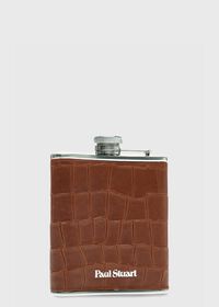 Paul Stuart Embossed Leather Flask, thumbnail 1