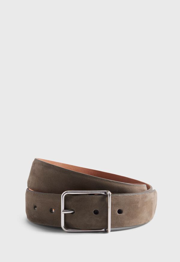 Paul Stuart Suede Belt with Nickel Buckle, image 1