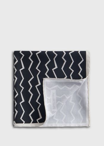 Paul Stuart Silk Printed Geometric Pocket Square