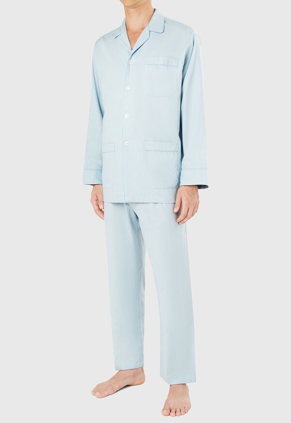 Paul Stuart Light Blue Houndstooth Pajama, image 1