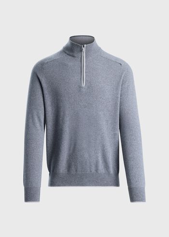 Paul Stuart Suede Trim Quarter Zip Pullover