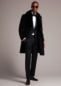 Paul Stuart Cashmere Double Breasted Overcoat with Rabbit Fur Collar, thumbnail 3