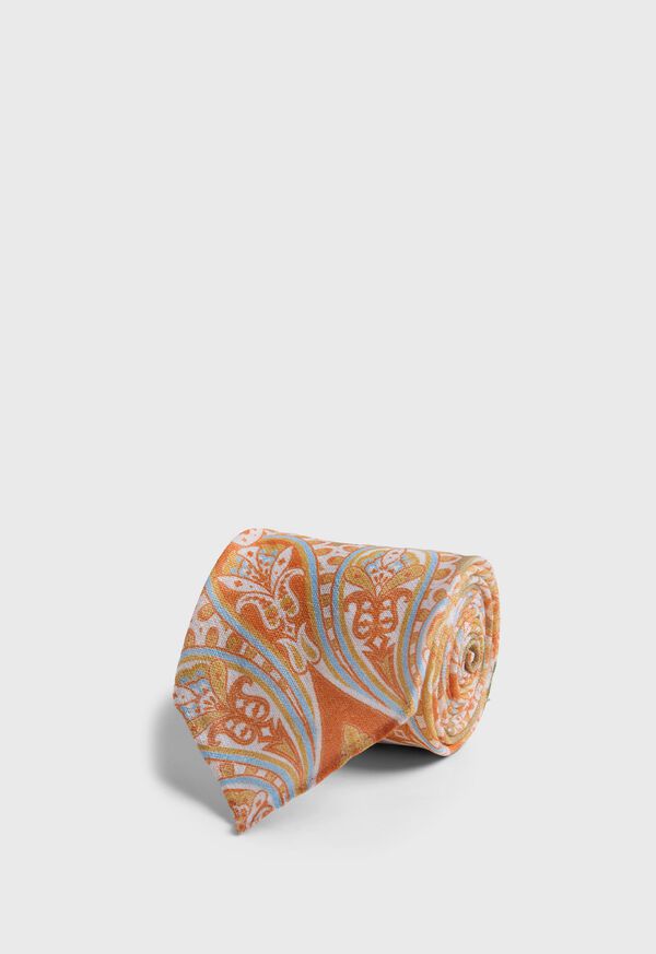 Paul Stuart Printed Linen Paisley Tie, image 1