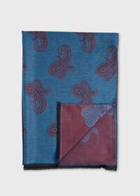 Paul Stuart Jacquard Paisley Wool Blend Scarf, thumbnail 2