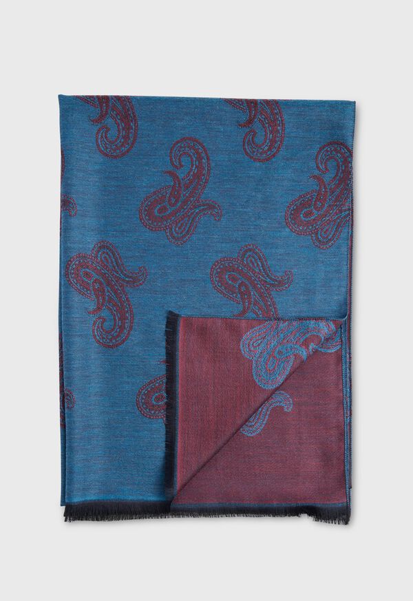 Paul Stuart Jacquard Paisley Wool Blend Scarf, image 2