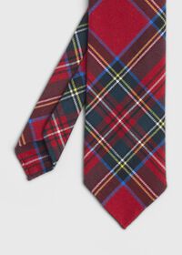 Paul Stuart Red Tartan Wool Tie, thumbnail 1