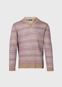 Paul Stuart Linen Fair Isle V-neck Sweater, thumbnail 1