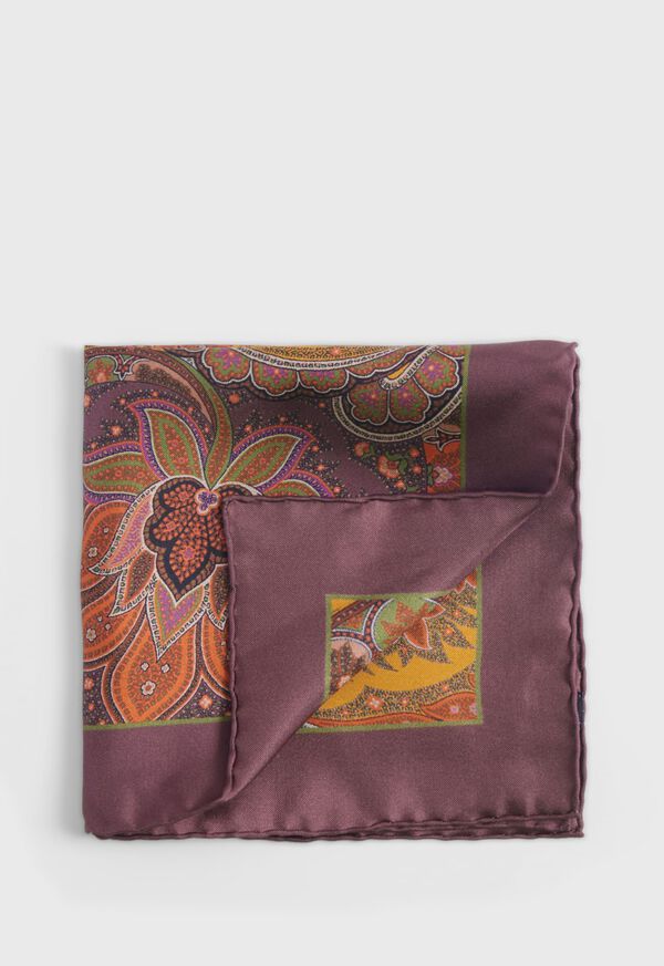 Paul Stuart Silk Paisley Pocket Square, image 1