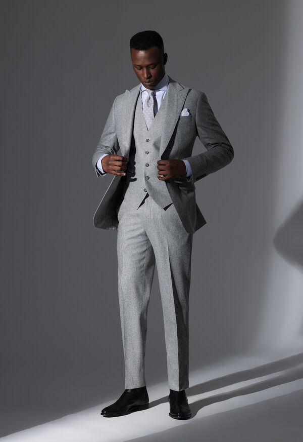 Paul Stuart Pearl Grey Flannel 3-Pc Suit Look, image 1