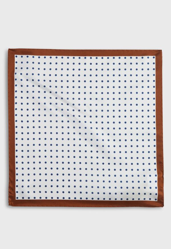 Paul Stuart Printed Silk Contrast Dot Pocket Square, image 2