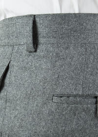 Paul Stuart Solid Flannel Manhattan Plain Front Pant, thumbnail 3